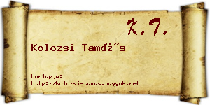Kolozsi Tamás névjegykártya