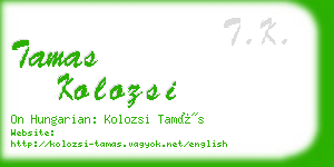 tamas kolozsi business card